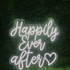 Happily Ever After Neon Sign,Custom Wedding Neon Sign, Wedding Backdrop Neon Light Wedding Gifts Party Welcome Signs,Valentine Day GiftSize:18x17inches - Image 2