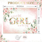 Avezano Girl Baby Shower Backdrop Pink Floral Sweet Baby Baby Shower Banner A Sweet Little Girl is on Her Way Party Decorations Banner (8x6ft) - Image 3