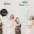 Gender Reveal Decorations, Baby Shower Party Supplies 124 Pieces Paper Plates, Cups, Napkins, Tablecloths, Black Balloon, Banner, Tableware Set Disposable Dinneware - Image 4