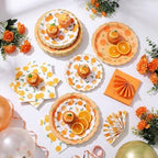Funnymoom 200 Pcs Orange Citrus Party Decorations Paper Plates Serve 50 - Image 6