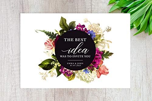 Andaz Press Custom Personalized Disposable Paper Placemats, 12 x 18 Inch, Set of 25, The Best Idea was to Invite You, Tableware, Dining, Tabletop, Table Setting for Wedding, Bridal Shower - Image 2