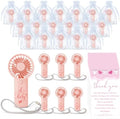 Lewtemi 25 Sets Pink Baby Shower Party Favors Mini Fans for Guests, Cute by Lewtemi