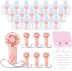 Lewtemi 25 Sets Pink Baby Shower Party Favors Mini Fans for Guests, Cute by Lewtemi