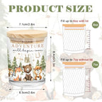 Whaline 12Pcs Adventure Baby Shower Empty Candle Jar with Wooden Lid Woodland Animal Baby Clothes Glass Candle Container for Candles Making Storing Kitchen Table Centerpiece Decoration - Image 2