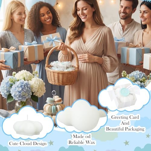 Treela 24 Sets Cloud Tealight Candles Party Favors, Elegant, White - Image 4