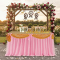 5 Pcs Pink Gold Table Skirt Set for Princess Birthday Party 30 x 108 in by Windkream