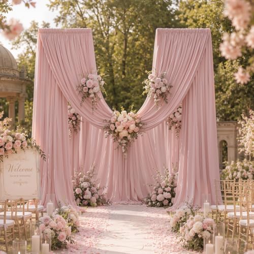 10FTx12FT Dusty Pink Backdrop Curtains for Weddings, Birthdays and Photos by Outpain