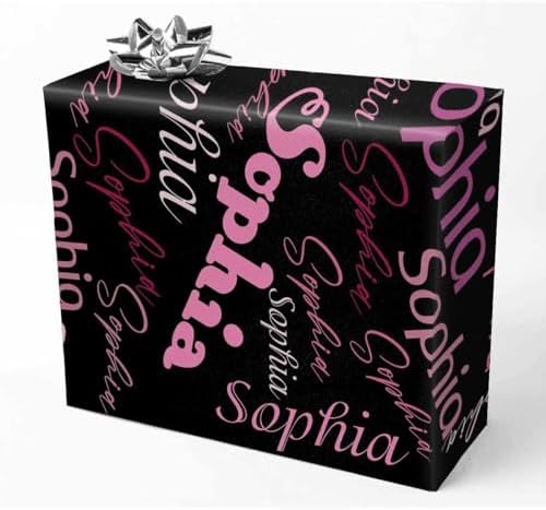 AOFUN Personalized Gift Wrapping Paper With Name Logo - 5 Rolls 58" x 23" - Funny Custom Gifts for Friends by Unknown