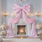 Large Pink Bow Decor, 24x16x79 Inches Big Silky Ribbon Bows for Room Wall Door Decorations Oversized Coquette Stain Bow Party Decorations for Birthday Bridal Baby Shower Wedding Photo Booth Backdrop - Image 3