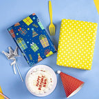 WRAPAHOLIC 30 Inch Jumbo Reversible Birthday Wrapping Paper - 30 Inch X 100 Feet Jumbo Roll - Blue Happy Birthday Wrapping Paper for Party, Baby Shower and More Occasions - Image 4