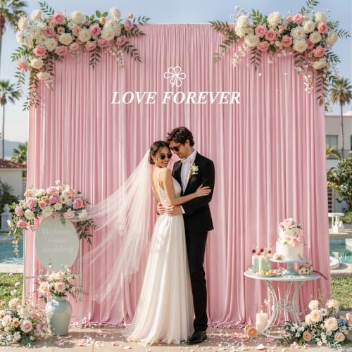 30x10FT Backdrop Curtains with Rod Pockets - Wrinkle Free Photo Stage Backdrop 6 Panels Curtains Drapes for Photography Wedding Party Baby Shower Decorations (Tea Rose) - Image 2