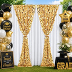 Big Payette Gold Sequin Backdrop Curtain 2 Panels 2ftx8ft Glitter Sparkly Party Background Drapes for Wedding Birthday Baby Shower Event Decoration - Image 5