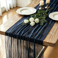 8 Pack Navy Blue Cheesecloth Table Runner 120 Inch Boho Wedding Decor by Fixwal