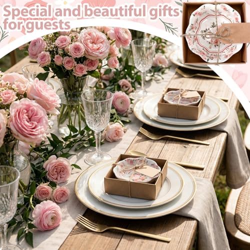 SiliFine 24 Pcs Wedding Favors for Guests Small Ceramic Bowls, Rose, Pink - Image 5