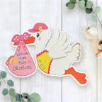 Welcome Home Baby Stork Door Sign, Its a Girl Decor New Baby, Custom Gift - Image 3