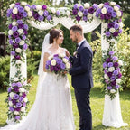 Geosar 8 Bundles Artificial Peonies Flowers,Mixed Purple, White - Image 5