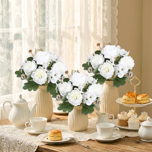 12 Bundles Peonies Artificial Flowers & Pack of 8 Baby Shower Centerpieces for Tables - Image 3