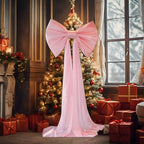 Large Pink Bow Birthday Decorations, 32'' x 71'' Big Bow Themed Backdrop Room Wall Decor Wedding Engagement Bachelorette Baby Shower Bridal Christmas Tree Decoration (Large) - Image 7