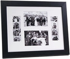 Creative Picture Frames 2-46-11X14Bk-W Black Event Photo Booth Frame Holds 2-4 By 6 And 2-2 By 6-Inch Photographs With White Collage Mat And Stand by CreativePictureFrames