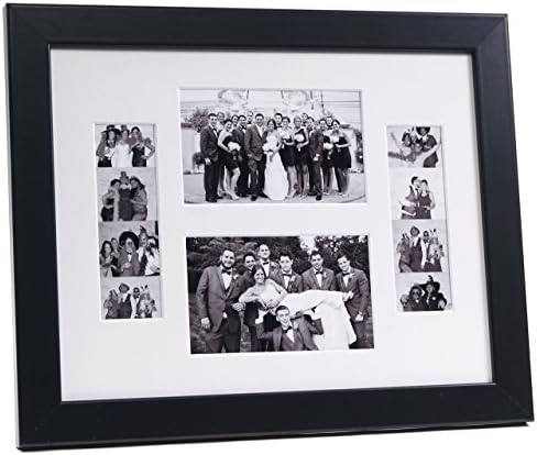 Creative Picture Frames 2-46-11X14Bk-W Black Event Photo Booth Frame Holds 2-4 By 6 And 2-2 By 6-Inch Photographs With White Collage Mat And Stand by CreativePictureFrames