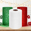 3PCS Glitter Tulle & Solid Color Tulle Roll Bundle (White & Red & Green) by Luceinvita