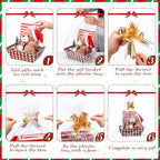 Nuogo 12 Pack Christmas Basket for Gifts Empty 9.8 x 6.5 Inch Bulk Gift Baskets Empty to Fill Cardboard Trays with Basket Bags, Pull Bows for Christmas Holiday Birthday Party Gifts(Plaid Style) - Image 3