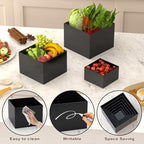 KOLIPI 6Pcs Buffet Risers, Food Risers for Buffet Table, Black Acrylic Box - Image 5