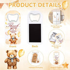 50Pcs Bear Bottle Opener Baby Shower Favors for Guests Cute Magnetic Bottle Openers with Organza Bags and Thank You Cards, for Gender Reveal Theme Party Decorations Rerurn Gift and Souvenirs - Image 3