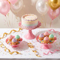 3 Pcs Pink Metal Cupcake Stand Scalloped Edge Dessert Display Tray by CBBZJY