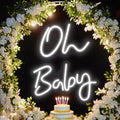 Oh Baby Neon Signs - 25” X 10” Led Light Up Oh baby Sign for Backdrop Decor Baby Shower Wedding Birthday Gender Reveal Party Decorations by JUSTOTRY