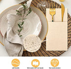 Cindeer 150 Pcs Champagne Linen Dinner Napkins with Built in Flatware - Image 6