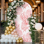 Nautical Coastal Arch Backdrop Cover 7.2 FT, Beach Ocean Pink Coral Seashell Starfish Wedding Arch Cover Stretchy Backdrop Stands Covers for Birthday Party Ceremony Banquet Decor - Image 4