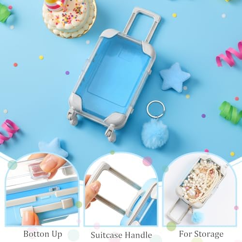 LemonRoad 36 Pcs Clear Mini Suitcase Party Favor Box, Blue - Image 3