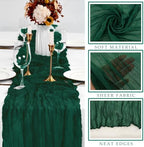 12 Pcs 10FT Emerald Green Cheesecloth Table Runner Gauze Fabric 35 x 120 Inches Long Boho Cheese Cloth Table Runner Rustic Semi Sheer Runner for Wedding Birthday Bridal Shower Party (Emerald Green) - Image 2