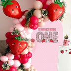 Strawberry Arched Fabric Backdrop Covers for My Berry First Birthday Pink Stretchy Arch Stand Cover Baby Shower Party Decorations Props (2.6x6FT Only Cover) - Image 3