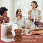 50 Pcs Bear Candles Baby Shower Favors,Light Brown, Brown, White - Image 6