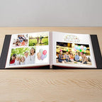 Large Photo Album Self Adhesive 4x6 8x10 10x12 13"x12.8" Magnetic Scrapbook Album 12.6"x11" Inch 40 Pages Linen Cover DIY Photo Album with A Metallic Pen and DIY Stickers(Black) - Image 2