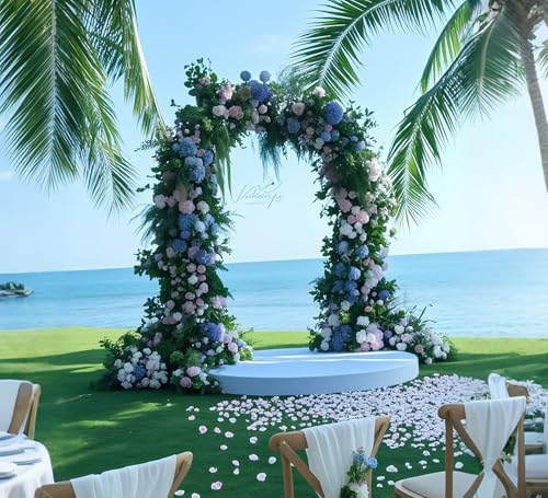 Metal Wedding Arch Stand with Base Gold Backdrop for Ceremony Party - Image 5