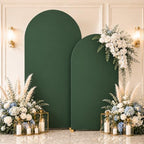 Hunter Green Arch Cover 7.2 and 6ft Spandex Arch Backdrop Cover Set of 2 by Lrrtwer