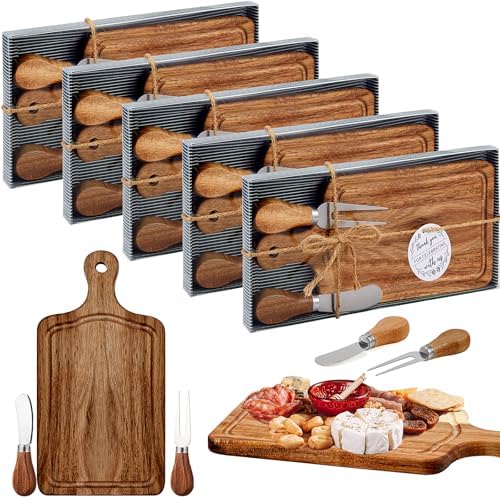 Ziliny 5 Sets Baby Shower Prizes Mini Charcuterie Board, Acacia Color by Ziliny