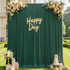 20×12ft Wrinkle Free Hunter Green Backdrop Curtain for Wedding Parties, 4 Panels 5×12ft Long Soft Silky Polyester Backdrop Drapes Photo Back Drop Curtains for Jungle Party Photography Background Cloth - Image 5