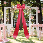 Giant Bow Decoration, Big Bows for Backdrop 75x18 Inch,Bow Themed Room Decor,Large Satin Decorative Bows for Wedding Engagement Bachelorette Baby Shower Bridal Christmas (Red, 75x18 Inch) by WTHAVEN