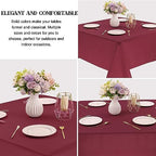 4 Pack Square Table Cloth 85x85 Inch Burgundy Tablecloth Machine Washable Fabric Polyester Table Cover for Dining, Buffet Parties, Picnic, Events, Weddings and Restaurants（Burgundy） - Image 3