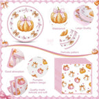 Funnymoom 434 Pcs Fall Pumpkin Party Decorations Paper Plates Serves 48 - Image 2