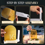 Wedding Table Numbers 1-20, Gold Mirror Acrylic Table Sign Holders & Stands - Image 5