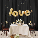 MEETSKY 4 Panels Black Backdrop Curtain for Halloween Party Wedding Ceremony 20ftx 10ft Photo Backdrop Drapes Fabric Backdrop Curtain Rod Pocket Decoration Birthday Party for Boys Men, 5ft x 10ft - Image 5