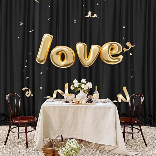 MEETSKY 4 Panels Black Backdrop Curtain for Halloween Party Wedding Ceremony 20ftx 10ft Photo Backdrop Drapes Fabric Backdrop Curtain Rod Pocket Decoration Birthday Party for Boys Men, 5ft x 10ft - Image 5