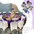 Showgeous 90 Inch Purple Round Tablecloths, Polyester Table Covers - Image 3