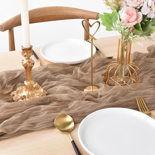 Coffee Cheesecloth Table Runner Fall Wedding Birthday Party Decor 10 Pack - Image 2