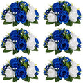 Sziqiqi Fake Flowers for Wedding Centerpiece, Kissing Ball, Navy Blue, 6Pcs by SZIQIQI